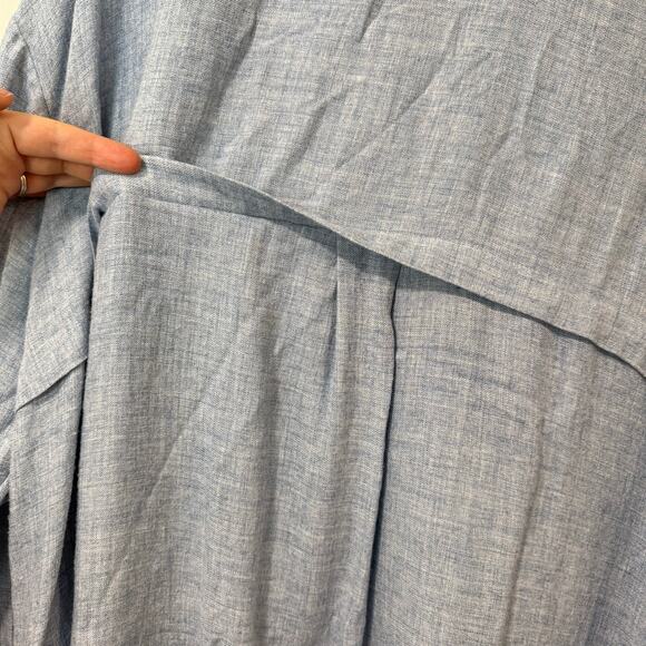 J.Jill Women's Shirt Top Blouse Button Down Light Blue Plus 2X Flowy Lightweight - Picture 9 of 9